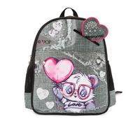 Go Pop - Zainetto Asilo Panderful Con Ampio Comparto Centrale, Tirazip Personalizzato, Spallacci Imbottiti E Maniglia Dim. 25,5 X 34,5X11,5 Cm