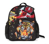 Go Pop - Zainetto Asilo Tiger Beats Con Ampio Comparto Centrale, Tirazip Personalizzato, Spallacci Imbottiti E Maniglia Dim. 25,5 X 34,5X11,5 Cm