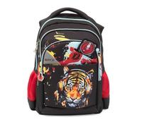 Go Pop - Zaino Modello Tiger Beat, 3 Scomparti E Tasche Interne,Tasche E Porta Borraccia, Schienale E Spallacci Imbottiti, Con Fascia Personalizzata E Pop Up, Lt 24, Dim 32x44x19, Scuola Elementare
