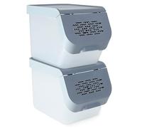 Go Practic Contenitore per la cucina, per la conservazione di frutta, verdura, utensili da cucina, contenitore, patate, cipolle, aglio, patate, porta di prelievo, accessori da cucina, 2 pezzi, 10 l