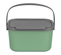 Go Practic Pattumiera biologica da cucina, 4,5 l, bidone per la spazzatura da cucina, verde/grigio con coperchio, organico per rifiuti di frutta e verdura, contenitore per rifiuti organico per