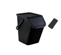 Go Practic Pattumiera con coperchio da cucina, 25 l, filtro a carbone, sistema di raccolta dei rifiuti, 1 x 25 l, colore nero