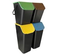Go Practic Pattumiera da Cucina, Raccolta Differenziata Cucina, Set da 4 pezzi: 2x 25L + 2x 35L, Secchiello Domestico,Cestino Per Rifiuti, Secchio per Immondizia, Casa Contenitori, + Filtri