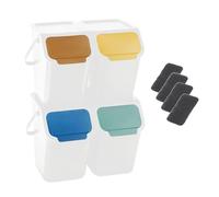 Go Practic Pattumiera da Cucina, Raccolta Differenziata Filtro Al Carbone Cucina, Set da 4 pezzi 25L, Secchiello Domestico,Cestino Per Rifiuti, Secchio per Immondizia, Casa Contenitori