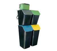 Go Practic Pattumiera da Cucina, Raccolta Differenziata Filtro Al Carbone Cucina, Set da 4 pezzi 25L, Secchiello Domestico,Cestino Per Rifiuti, Secchio per Immondizia, Casa Contenitori, + Filtri