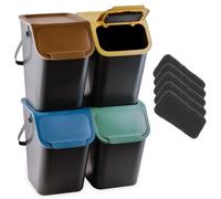 Go Practic Pattumiera da Cucina, Raccolta Differenziata Filtro Al Carbone Cucina, Set da 4 pezzi 25L, Secchiello Domestico,Cestino Per Rifiuti, Secchio per Immondizia, Casa Contenitori