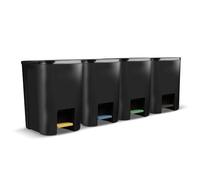 Go Practic Pattumiera Differenziata Con Pedale Coperchio 4 Scomparti 25 l Pattumiera Cucina Bagno Ufficio In Plastica Nero Grafite