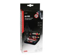 Go-Pro, kit Riparazione Gomme Tubeless Moto Completo + Adattatore per Bici