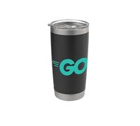 Go Programming Language with Go logo Golang sviluppatori Bicchiere termico in acciaio inox doppia parete