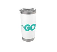 Go Programming Language with Go logo Golang sviluppatori Bicchiere termico in acciaio inox doppia parete