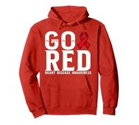 Go Red Heart Disease Awareness Warrior Heart Awareness CHD Felpa con Cappuccio
