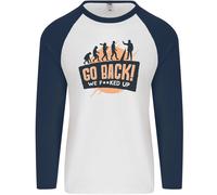 Go Schiena Divertente Climate Change Ambiente Uomo L/S Baseball T-Shirt