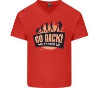 Go Schiena Divertente Climate Change Ambiente Uomo Scollo A V Cotone T-Shirt