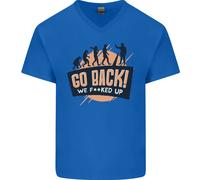 Go Schiena Divertente Climate Change Ambiente Uomo Scollo A V Cotone T-Shirt
