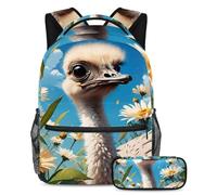 Go - Set di 2 borse per la scuola con astuccio, la scelta migliore per studenti impegnati, Multicolore, B：29.4x20x40cm P：19x7.5x3.8cm, Zaino daypack