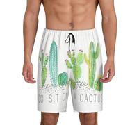 Go Sit On A Cactus - Confezione da 1 pantaloncini da notte da uomo con tasche laterali, vestibilità traspirante, disponibile in grande.