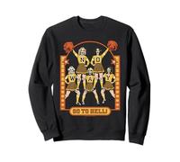 Go to Hell! Skull Cheerleader Retro Funny Adult Humor Felpa