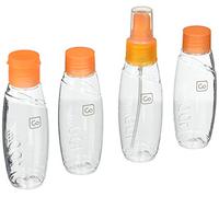 Go Travel flaconi liquido bottiglie di viaggio, trasparenti e astuccio orange