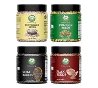 Go Vegan Combo di semi crudi da mangiare, 1 kg (zucca, chia, girasole e semi di lino, 250 g ciascuno, confezione da 4)