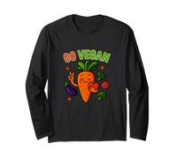 Go Vegan - Design Divertente e salutare a Base di Piante Maglia a Manica
