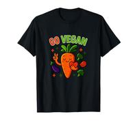 Go Vegan - Design Divertente e salutare a Base di Piante Maglietta