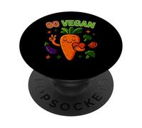 Go Vegan - Design divertente e salutare a base di piante PopSockets PopGrip Adesivo
