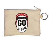 Go Vegan - Portamonete a forma di labbra rosse, colore: Beige