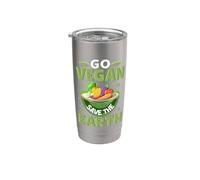 Go Vegan Salva la Terra Bicchiere termico in acciaio inox doppia parete
