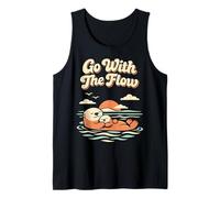 Go with The Flow Cute Sea Otter Retro Animal Canotta