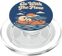 Go With The Flow Cute Sea Otter Retro Animal PopSockets PopGrip per MagSafe