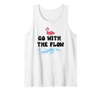 Go with The Flow Pink Flamingo Beach Vacation Summer Vibes Canotta