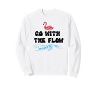 Go with The Flow Pink Flamingo Beach Vacation Summer Vibes Felpa