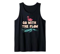 Go with The Flow Pink Flamingo Summer Vibes Beach Vacation Canotta