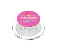 Go With the Flow Pink Flamingo Summer Vibes Beach Vacation PopSockets PopGrip per MagSafe