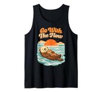 Go with The Flow Sea Otter Retro Animal Canotta