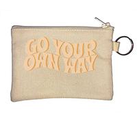 Go Your Own Way - Portamonete con logo ondulato, colore: Beige