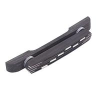GO104 Ponte in ebano per chitarra jazz, altezza regolabile 21-26 mm, in ebano massiccio con base in ottone, ponte a 6 punti di intonazione fine per chitarre archtop e acustiche