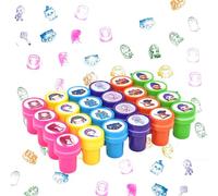 GOACRS Huntrix - Set di 24 mini francobolli rotondi autoinchiostranti per bambini dai 3 anni in su, motivo cartone animato, per regali di compleanno e feste, piccoli regali