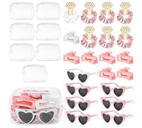 GoaePode Wedding Maid of Honor - Set di ringraziamento per damigella d'onore, con occhiali da sole, fermagli per capelli, elastici per capelli, confezione regalo rosa floreale per spose di squadra
