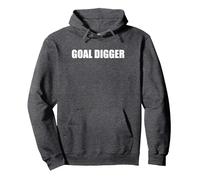 Goal Digger Felpa con Cappuccio, Unisex per Adulti, Grigio Scuro, S