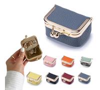 Goalintent PU Leather Mini Jewelry Box - 2025 New Mini Travel Jewelry Bag Use Multi-Compartment Layout, Each Piece Has Its Own Cozy Spot - No More Lost Earrings (Blue)