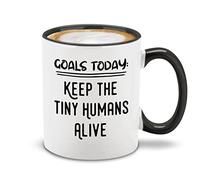 Goals Today Keep The Tiny Humans Alive Tazzine Da Caffè Microonde Tazze Resistente Mug Per Casa Latte Espresso 330Ml