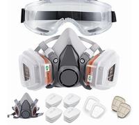 goambuy 26 Ni, 1 respiratore riutilizzabile, set di maschere antipolvere, maschera per verniciatura con filtro, maschera per polveri sottili, protezione per i vapori, 20 x ovatta filtro
