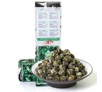 GOARTEA Tè Verde Jasmine- 250g / 8.8oz Supreme Jasmine Pearls Tea - Perles De Jasmin Tè Verde - Jasmine Green Tea