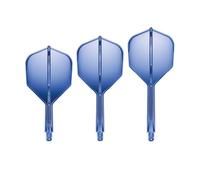 GOAT Air Blue Clear No6 Flight Freccette, Short, Plastica, Flessibile, 40g | Short: fusto 34mm, lunghezza totale 75mm, set da 3, sistema flight integrato, forma standard No6, 40g, 12x9x3cm, blu