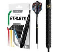 GOAT - Athlete Freccette Professionali 90% Tungsteno, 25G, Nero, Steel | 3 Alette, 3 Astine, Custodia Inclusa, Portapunte, Grip Finemente Fresato, Bilanciamento Centrale, Barrel Dritto