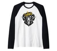 Goat Crown King Greatest of Funny Goat Crowned Maglia con Maniche Raglan