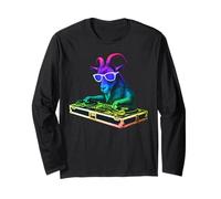 Goat DJ Music Party Amante degli Animali Maglia a Manica