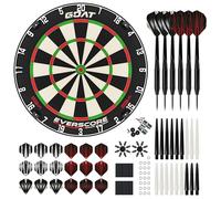 GOAT - Everscore NXT LVL & Set Accessori, Sisal Madagascar, Freccette 23g | Nero, 90 PCS Set Accessori, Autorigenerante e Senza Graffette, In lights, Shafts, Portapunte, Sistema Rotore