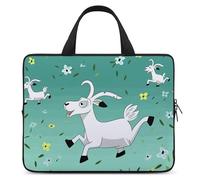 Goat Frolic - Custodia per computer portatile, ultra sottile, leggera e impermeabile, in neoprene resistente, con cinghia da polso